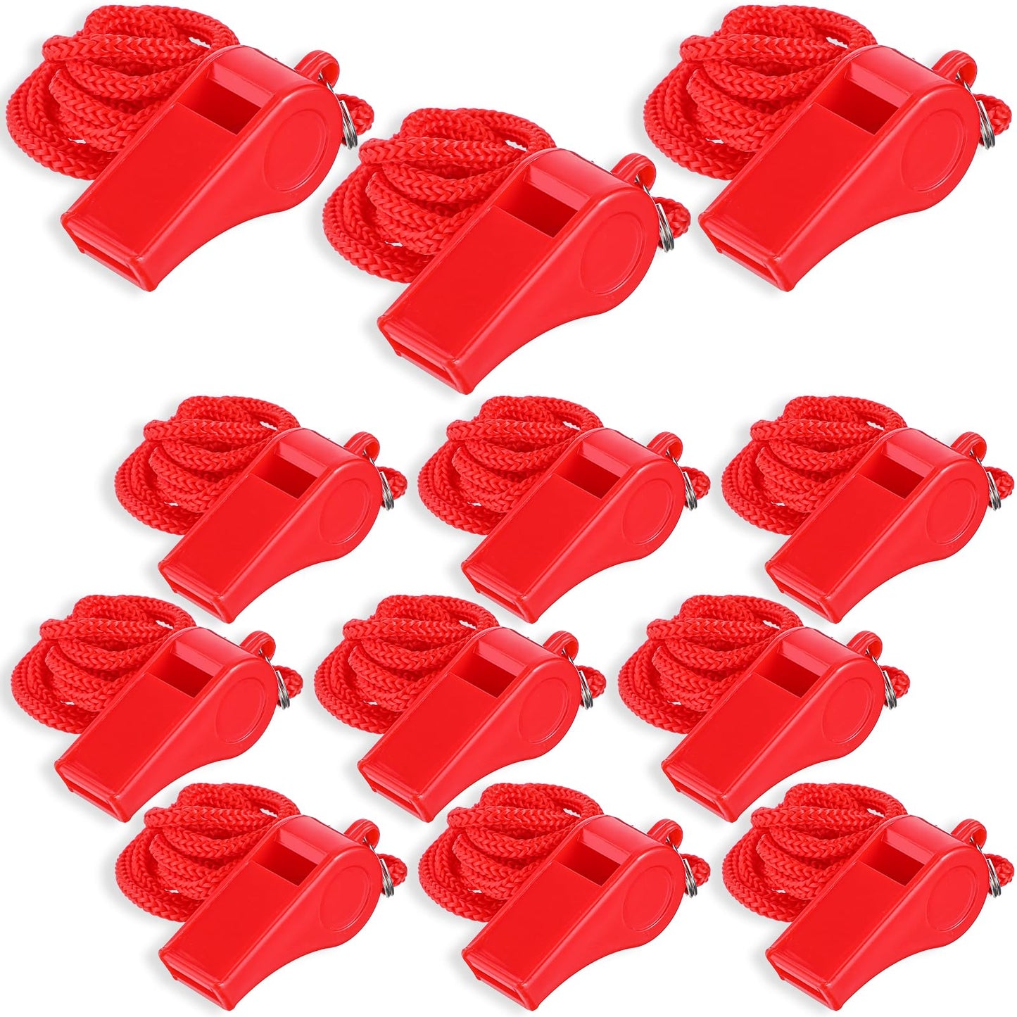 Neyauo 12PCS Emergency Whistles with Lanyard 120dB, Sports Whistle