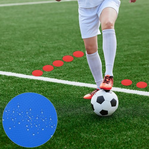 PATIKIL Spot Markers 4 Inch, 12 Pcs Non-Slip Floor Dots Agility Markers Flat Field Cones Poly Dots for Gym PE Speed Training Dance Soccer Basketball Sports, Blue