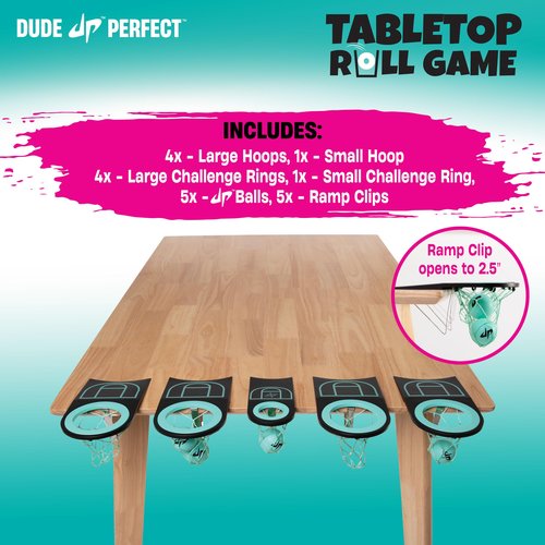 Dude Perfect Tabletop Roll, a Target Toss Game, for Kids and Adults, Great for Family and Friend Game Night, Perfect for a Gift and Parties, Ages 6+
