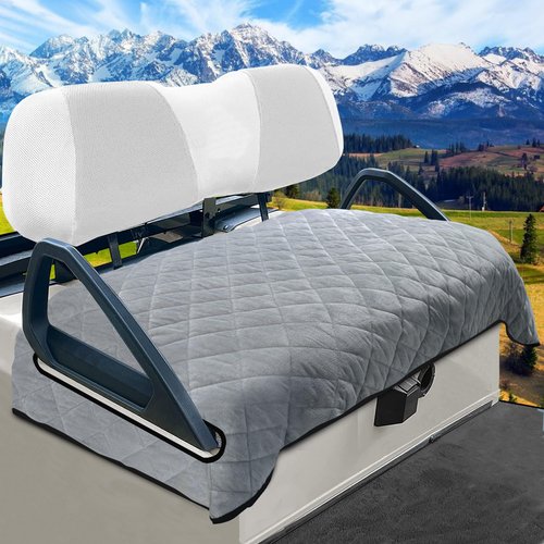YOKYHOM Golf Cart Seat Covers for Cool or Cold Weather, Golf Cart Seat Towel Blanket, Short Plush Surface, Keep Warm, Suits EZGO, Yamaha, Club Car and Other 2-Seat Golf Carts, 51"x 30.5", Light Gray