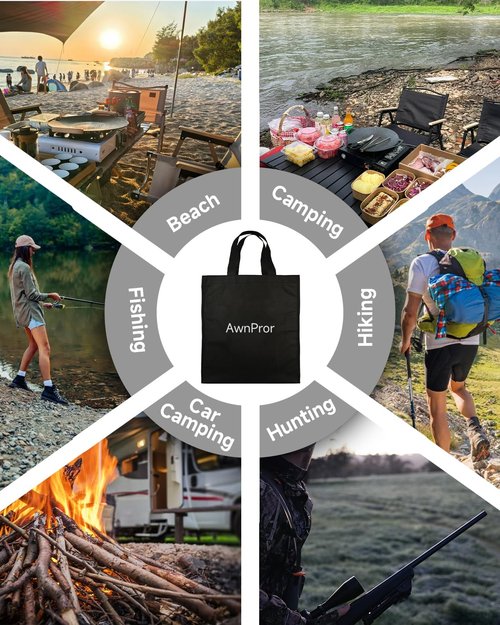 AwnPror Aluminum Camping Stove Windscreen,Lightweight Foldable Outdoor Wind Blocker Gas Stove Windshield Wind Screen with Storage Bag for Camping,Glamping,Hiking,Picnic,Backpacking,Cooking,Fishing