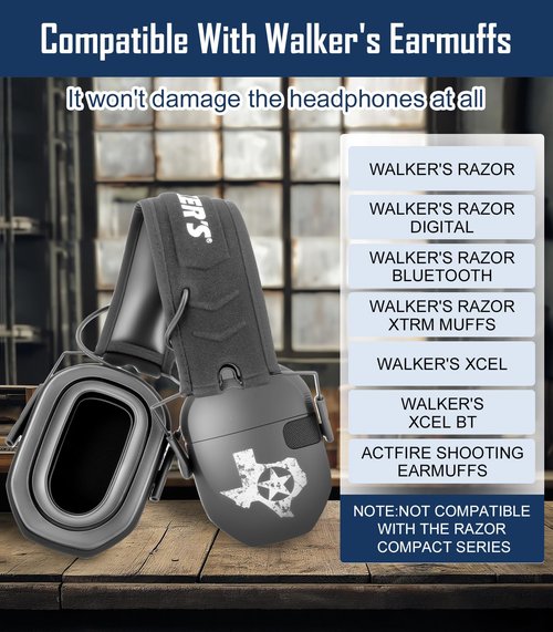 Upgraded Gel Ear Pads for Walker's Razor Earmuffs, Comfortable and Soft Replacement Gel Ear Cups with Sealed Bottom Shell