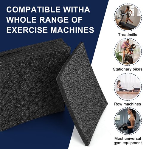 6 Pack readmill Mat, Exercise Equipment Mat for Floor Protection, High Density Anti Vibration pad for Treadmill, Walking, Exercise Bike, Washing Machine and Floor Protection