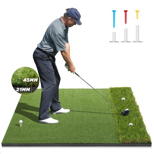 Premium Dual-Turf Golf Mat: 5x4ft Thickened for Backyard, Driving Range, Indoor & Outdoor Practice Hitting, Swing & Chipping, Ideal Gifts for Men Dad