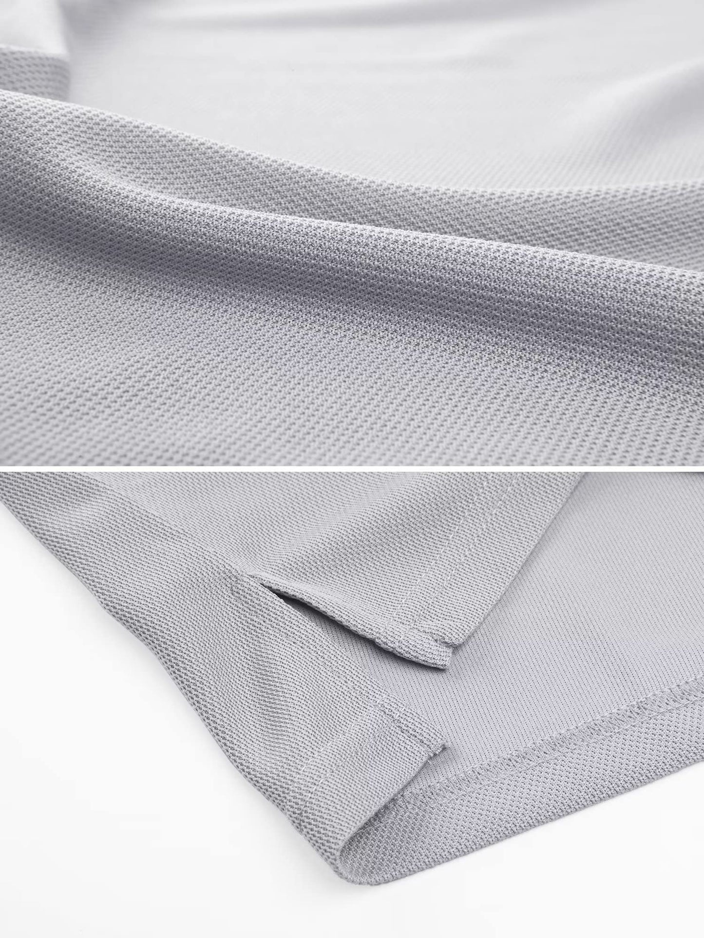 MAGCOMSEN Work Shirts for Men Golf Shirts Fishing Shirts Casual Shirts Quick Dry Shirts Golf Polo Shirts Light Grey L