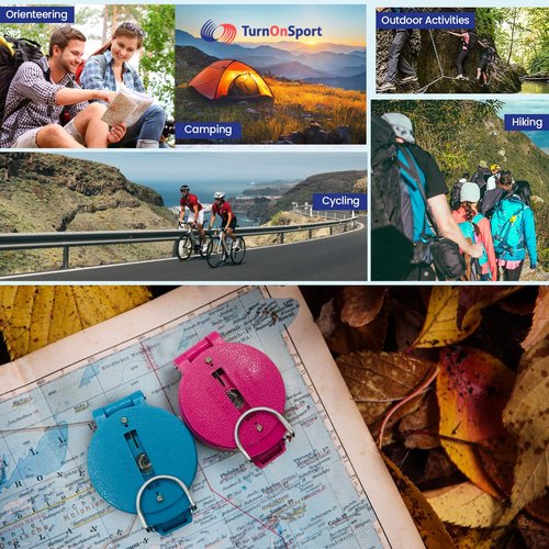 TurnOnSport Lensatic Compass - Orienteering & Camping Navigation | Professional Field Compass for Map Reading - Perfect for Boy Scouts & Kids