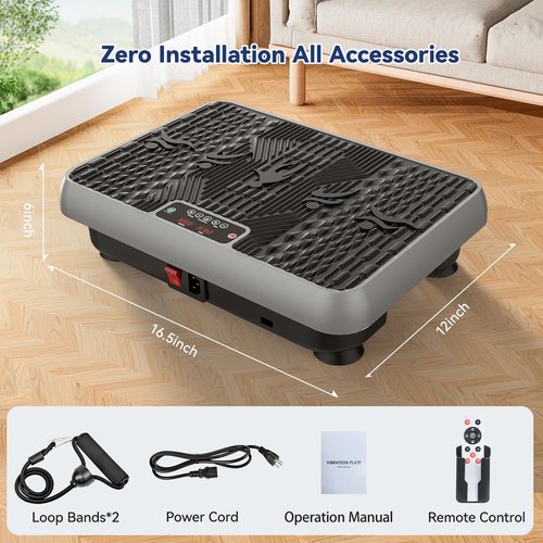 Teclor Premium Vibration Plate for Lymphatic Drainage, Weight Loss, Whole Body Workout Power Vibration Plate, Shake Plate,Home Gym Fitness Equipment,Grey