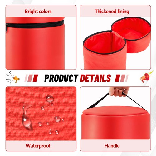 Honeydak Megaphone Storage Bag with Handle Thick Imitation Nylon Waterproof Megaphone Speaker Bag for Football Basketball Homecoming Squad Team Party Dance Club Parade Competition, Red