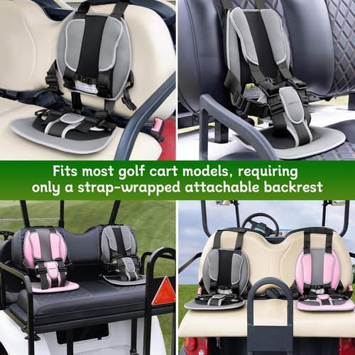 Urgown Golf Cart Child Positoner, 5-Point Design to Secure Children During Golf-Cart Rides, with Adjustable Straps, Gray