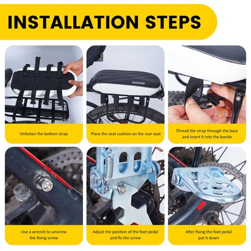 Bicycle Manned Cushion Bike Rear Seat Child Bike Seat Bicycle Back Shelf Back Cushion Bicycle Rear Saddle Mountain Carrier Children