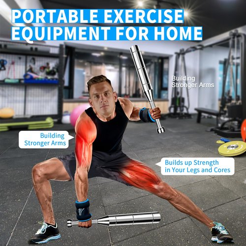 Adjustable Macebell Clubbell, 6-in-1 Indian Club Weighted for Strength Training (6.5/9/11/13/15/17.5LBs), Shoulder & Grip Workouts, Progressive Weight System