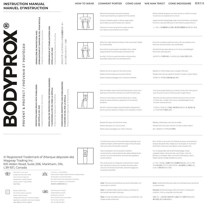 Bodyprox Knee Brace with Side Stabilizers & Patella Gel Pads - Large