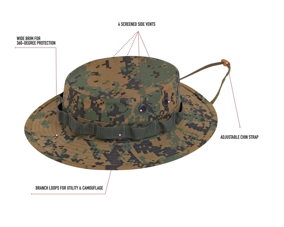 Rothco Camo Boonie Hat - Ultimate Sun Defense for Outdoor Adventures - Desert Digital Camo – 7