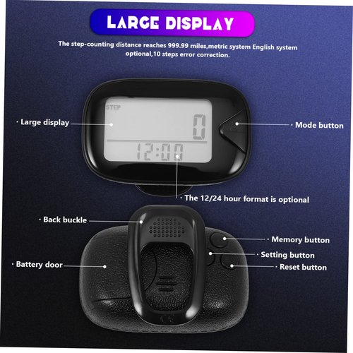 POPETPOP Walking Pedometer Pocket Pedometer Led Screen Accurate Step Counter for Steps Miles Information Tool