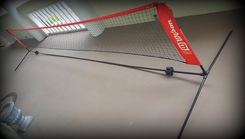 WILSON EZ Tennis Net (18-Feet),Black/Red