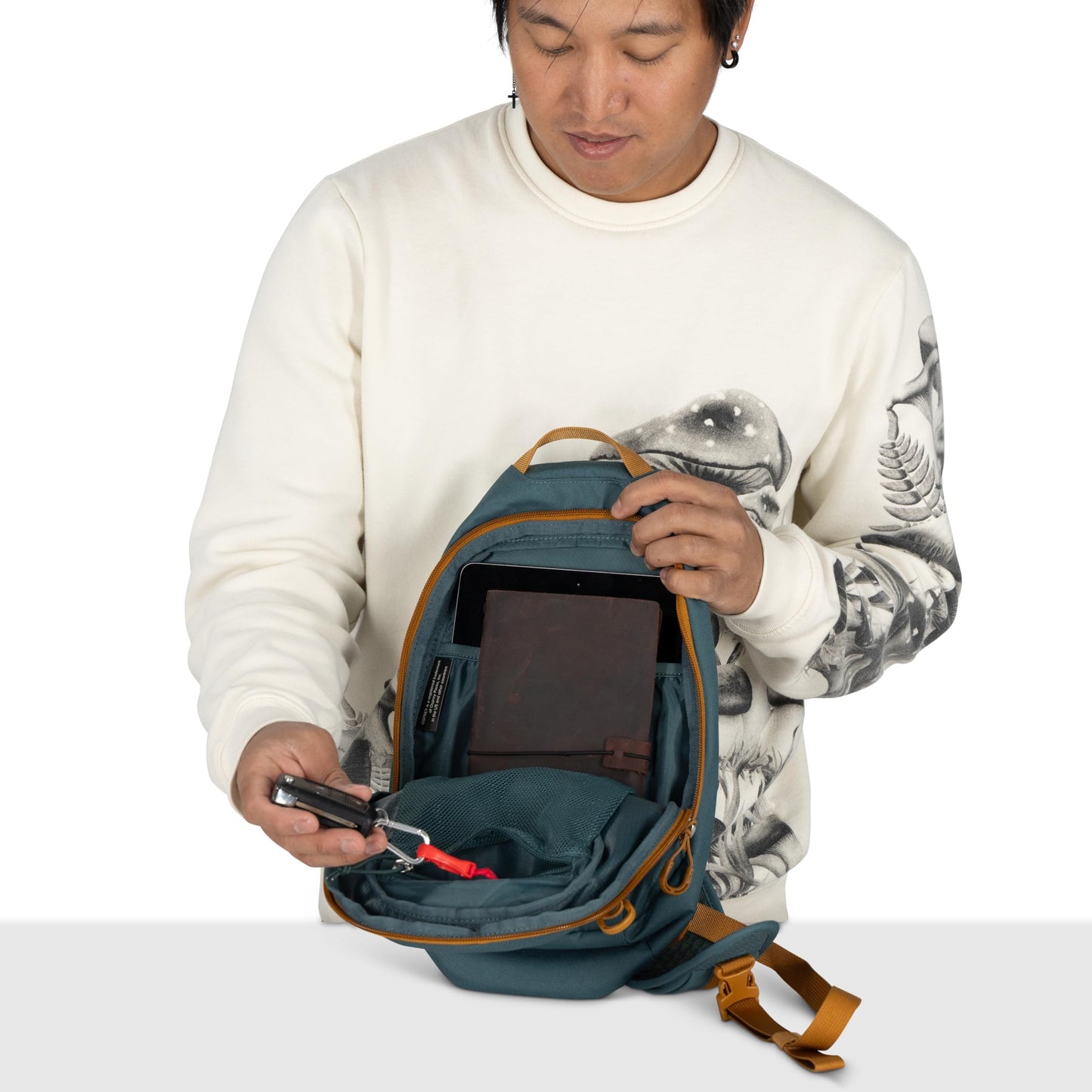Osprey Daylite Shoulder Sling Bag - Crossbody Backpack for Everyday Carry, Festivals, and Travel, Barley Brown/Multi