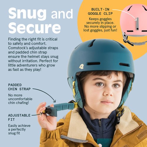 Retrospec Comstock Youth Ski & Snowboard Helmet for Kids - Durable ABS Shell, Protective EPS Foam & Cooling Vents - Adjustable Fit for Boys & Girls - Matte Rose, 48-51cm X-Small