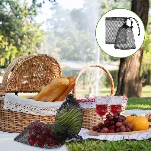 QFGasre 10PCS Small Mesh Bags Drawstring Bags with Cord Lock Mini Nylon Net Bag Small Gym Bag for Basketball Volleyball Football Golf Stuff Balls