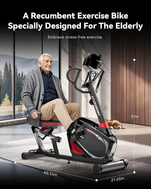 HARISON Pro Recumbent Exercise Bike 400 lbs Capacity, Magnetic Recumbent bike for Adult and Seniors, Recumbent Stationary bike for Home with Smart Bluetooth App, 2 in 1 LCD Monitor and Tablet Holder, Heart Rate monitor