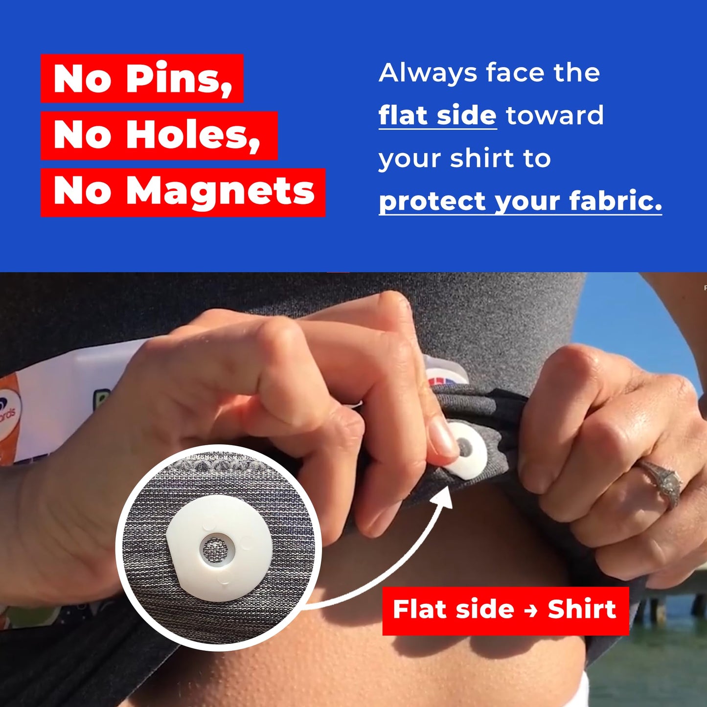 bibSNAPS Race Bib Clips - Safety Lock Fasteners - Secures Running, Marathon, Cycling and Event Number, Non Magnetic, Easy to Use, Soft & Reusable - Replacement for Pins & Magnets - Solid Black (4pcs)