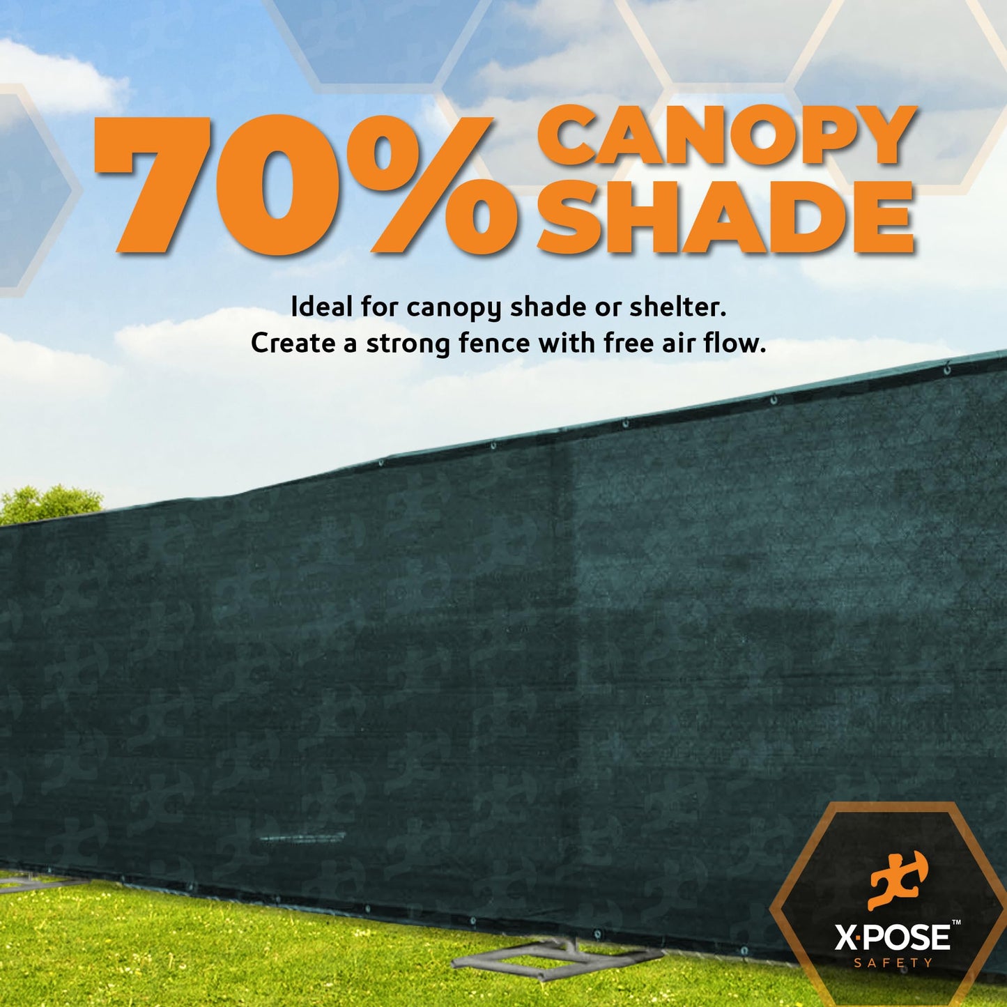 Xpose Safety Heavy Duty Green Mesh Tarp 12' x 24' – 70% Sunblock Shade Cloth with Grommets for Garden, Fence, Privacy Screen, Canopies, Dump Trucks, Pool Cover – Tear & Weather Resistant