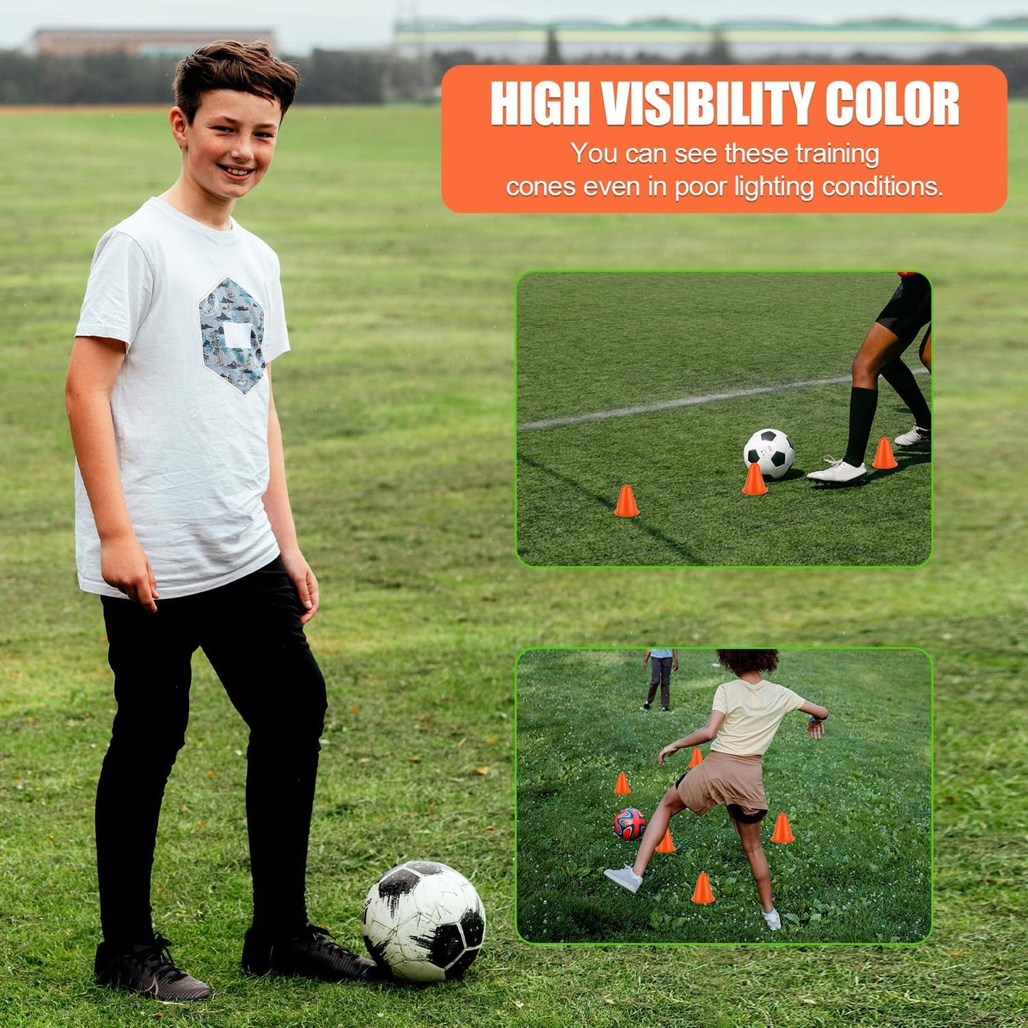 20pcs Soccer Cones, 3.15 Inch Mini Practice Cones Sports Cones Field Markers Cones Basketball Cones Training Cones for Outdoor Indoor Basketball Football Footwork Training