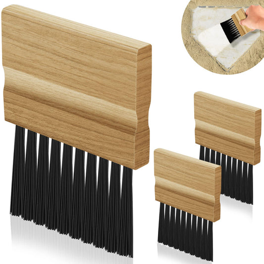 3 Pieces Umpire Brush with Wood Handle Softball Baseball Home Plate Brush for Umpire Equipment Kit, Black 4.33 x 3.15 x 0.39 Inches