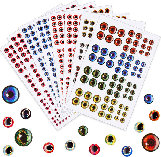 1242 Pieces 3D 4D Fishing Eyes Oval Realistic Lure Eyes for Making Fishing Bait Fly Tying Streamers Lures Crafts (6 Sizes: 3 mm/ 4 mm/ 5 mm/ 6 mm/ 8 mm/ 10 mm)