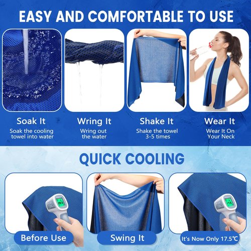 Hosuly 200 Pack Cooling Towels 40"x12" Ice Breathable Soft Chilly Sweat Rag Microfiber Workout Rags for Gym Cooling Towels for Neck and Face for Yoga Golf Sport Running