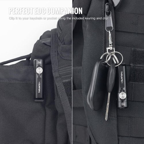 ThruNite Ti Keychain Flashlight, Customized Edition with 704 Tactical, 650 Lumens USB-C Rechargeable Compact Pocket Light with Magnetic Tailcap, for Camping, Everyday Carry (Black Cool White)