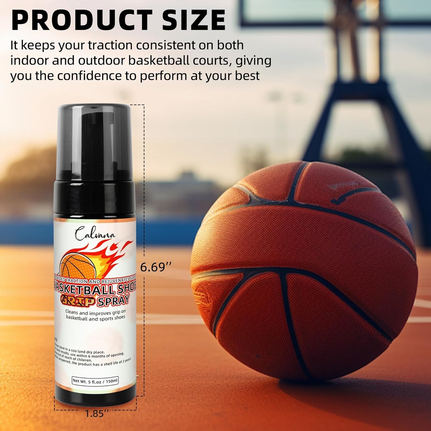 (2-Pack) 5 fl.oz Grip Spray, Traction Spray for Basketball, Volleyball, Sports Shoes Bottom, Restores and Cleans, Extends Shoe Life and Increases Performance