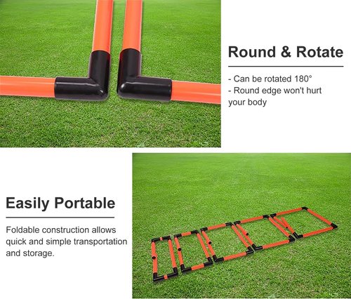 EliteBloom Pack of 5 Speed Agility Hurdles Training Equipment, Detachable Practice Hurdles for Track and Field, Portable Adjustable Football Hurdles Set (Red)