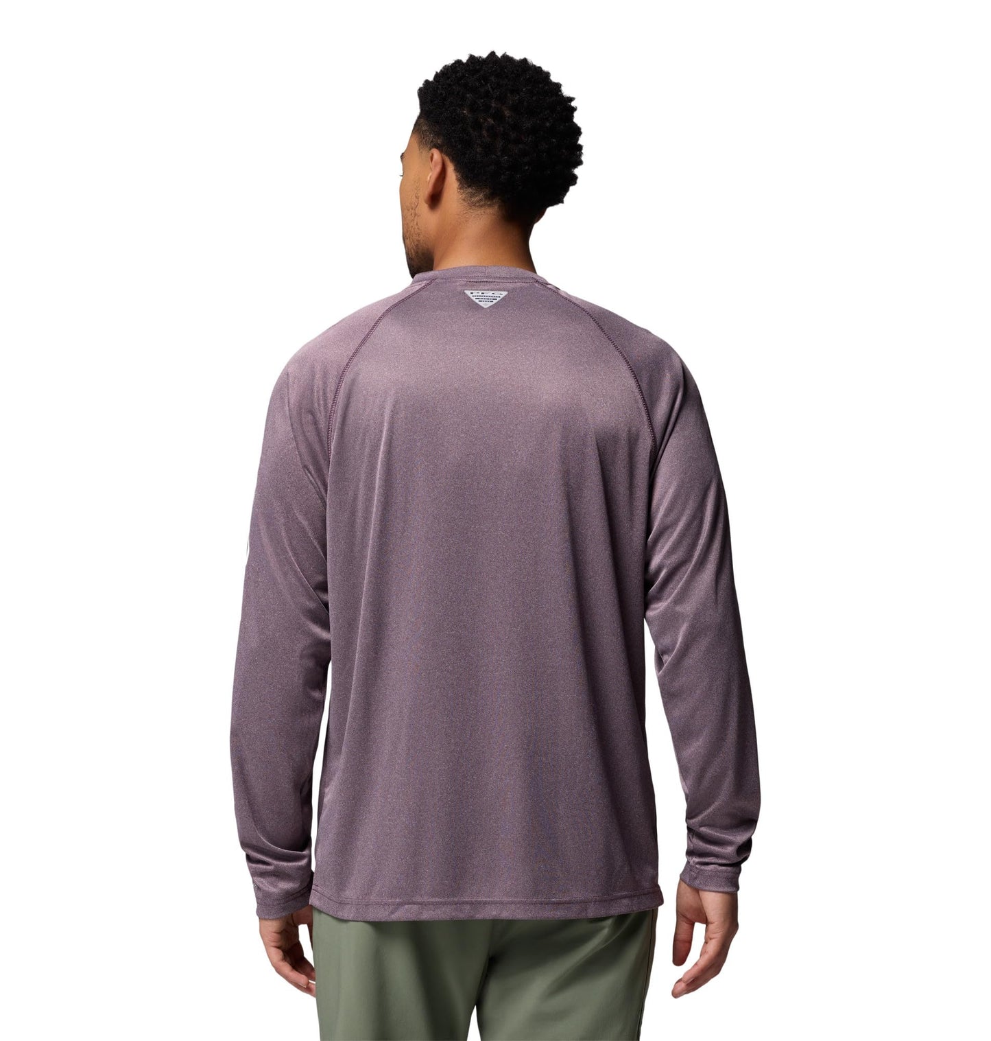 Columbia Men's PFG Terminal Tackle Long Sleeve Fishing Shirt, Dusty Purple Heather/Cool Grey Logo, 4X Tall
