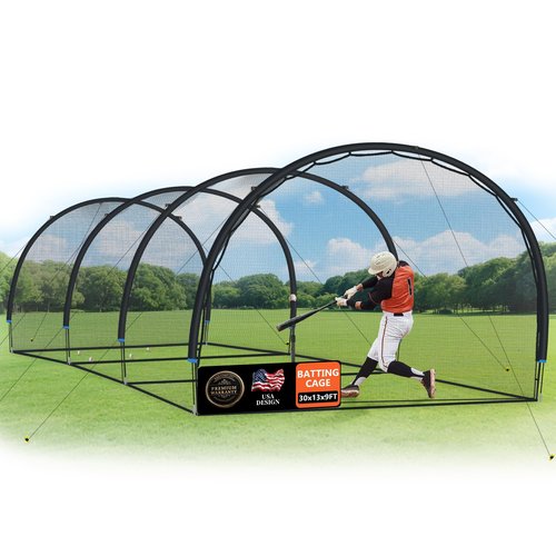 ORIENGEAR Baseball Batting Cage Baseball and Softbal Batting Cages for Backyard, Hitting Training Equipment, Backyard Hitting and Pitching Practice Net, 30 x 13 x 9 ft