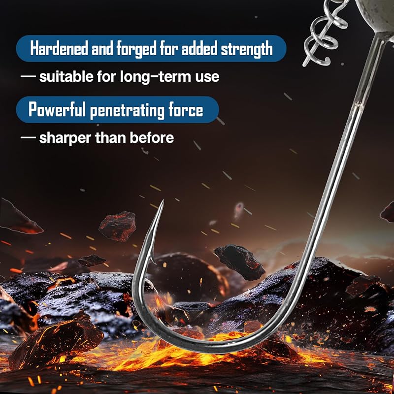 3/16oz (5.3g) Shaky Head Jig Hooks with Screw Lock – Bass Fishing Jigs, 15pcs