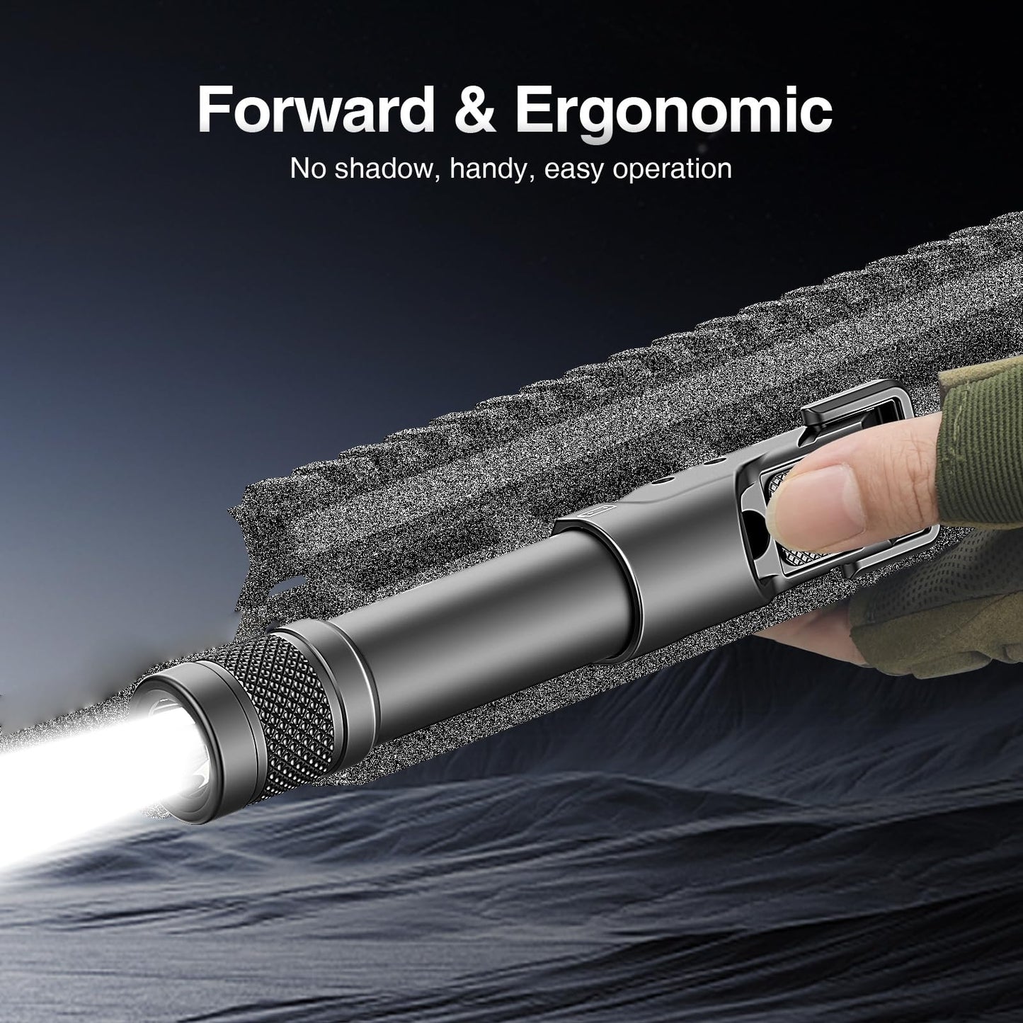 Solofish Aluminum 1450lm Flashlight is Compatible Picatinny/Mlok Rail
