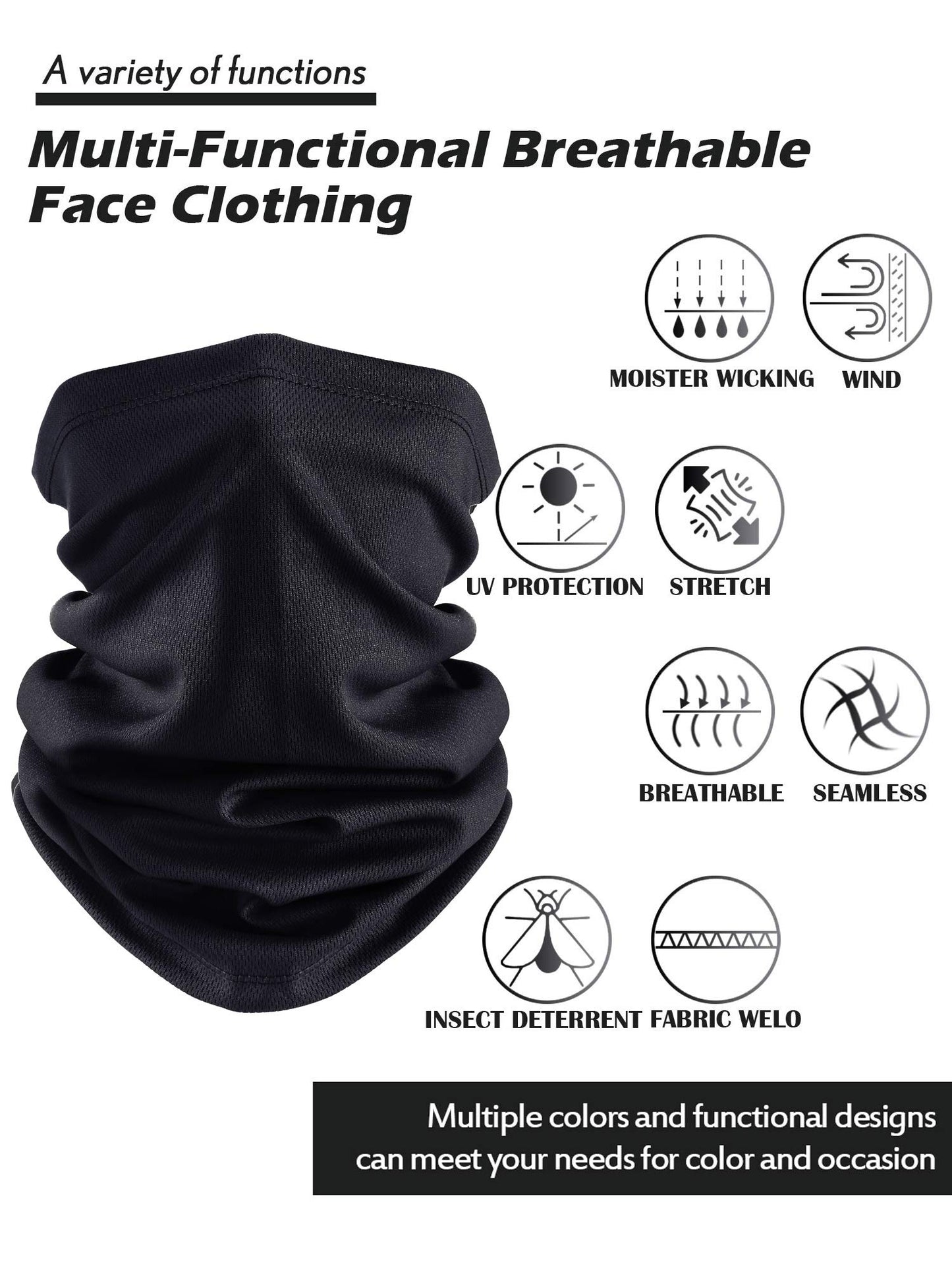 SATINIOR 8 Pack Neck Gaiter Summer Cooling UV Protection Bandana Face Mask Scarf Headwear for Men Women