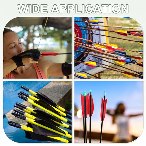 YELARXI Arrow Vanes Turkey Archery Arrows Feathers Fletching, 6 Inch Left Wing Fit for Hunting Target Shooting (20Pcs, Black)