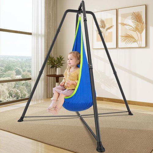 Heavy Duty Swing Frame, 330LBS Metal Swing Stand for Kids and Adults, Fits for Most Swings - for Indoor and Outdoor Use, Black(Seat NOT Included)