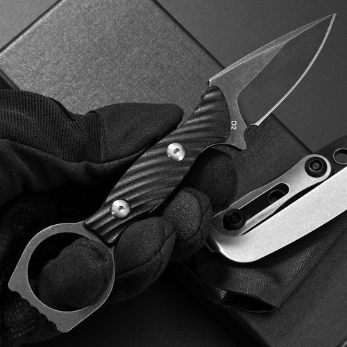 Gtkii GTK399 Fixed Blade Knife D2 Steel Blade G10 Handle Full Tang EDC Tool Knifes for Outdoor Camping Hiking Survival