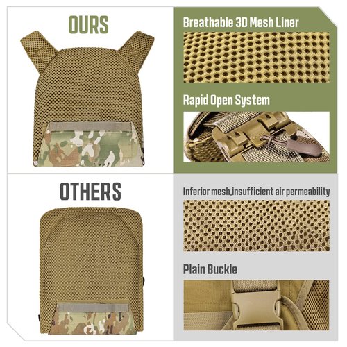 GFIRE Tactical Vest Quick Release Lightweight Vest Adjustable Breathable Weighted Vest for Training, Camouflage, Mens