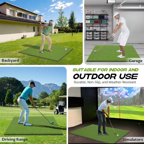 Golf Mat 36mm Thickened: 5x4ft Heavy-Duty Golf Hitting Mats Practice Outdoor/Indoor, Elite Dense Artificial Turf Matt Training Aid for Backyard/Garage/Driving Range/Simulators, Ideal Gifts for Men
