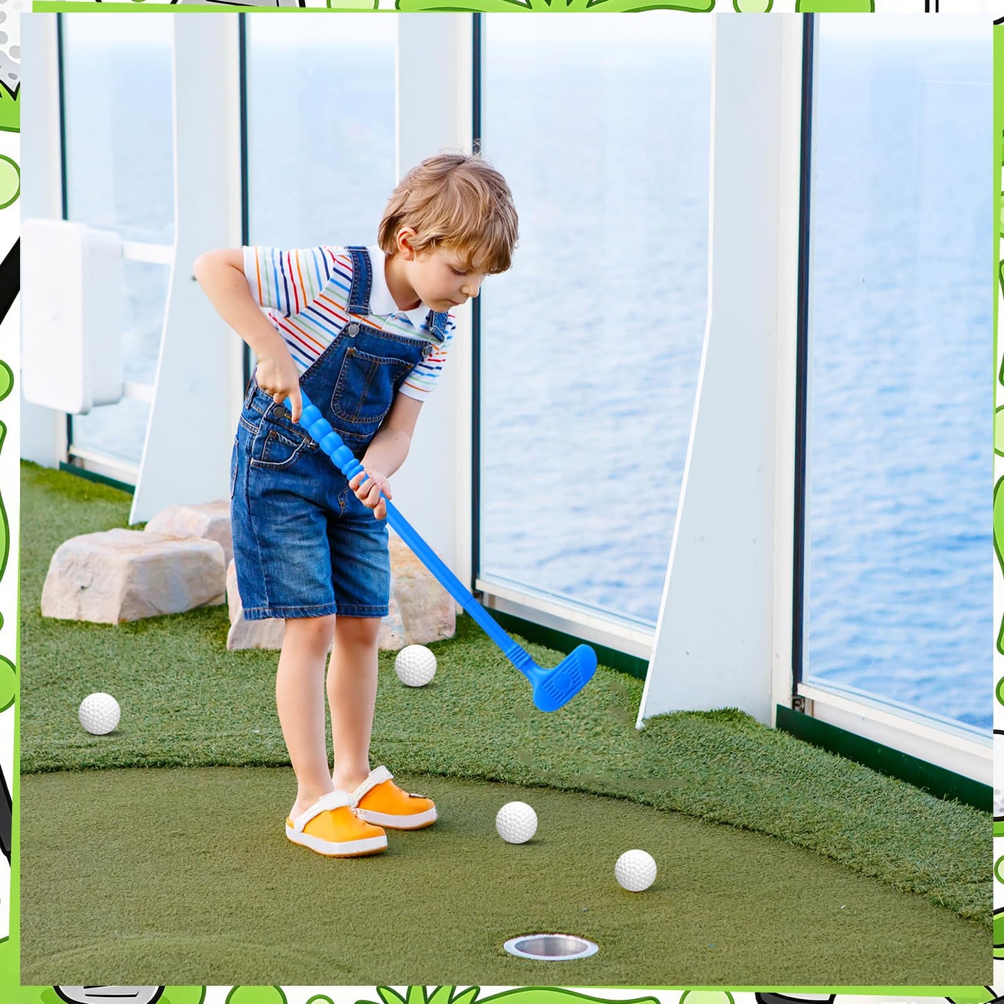 Teyva Daily 24 Pcs Plastic Mini Golf Clubs for Toddlers, Kids Golf Birthday Party Favors, Kids Clubs and Balls Toy Set, Toddlers Outdoor Indoor Lawn Sports for Boys Girls Party Supplies(Classic)
