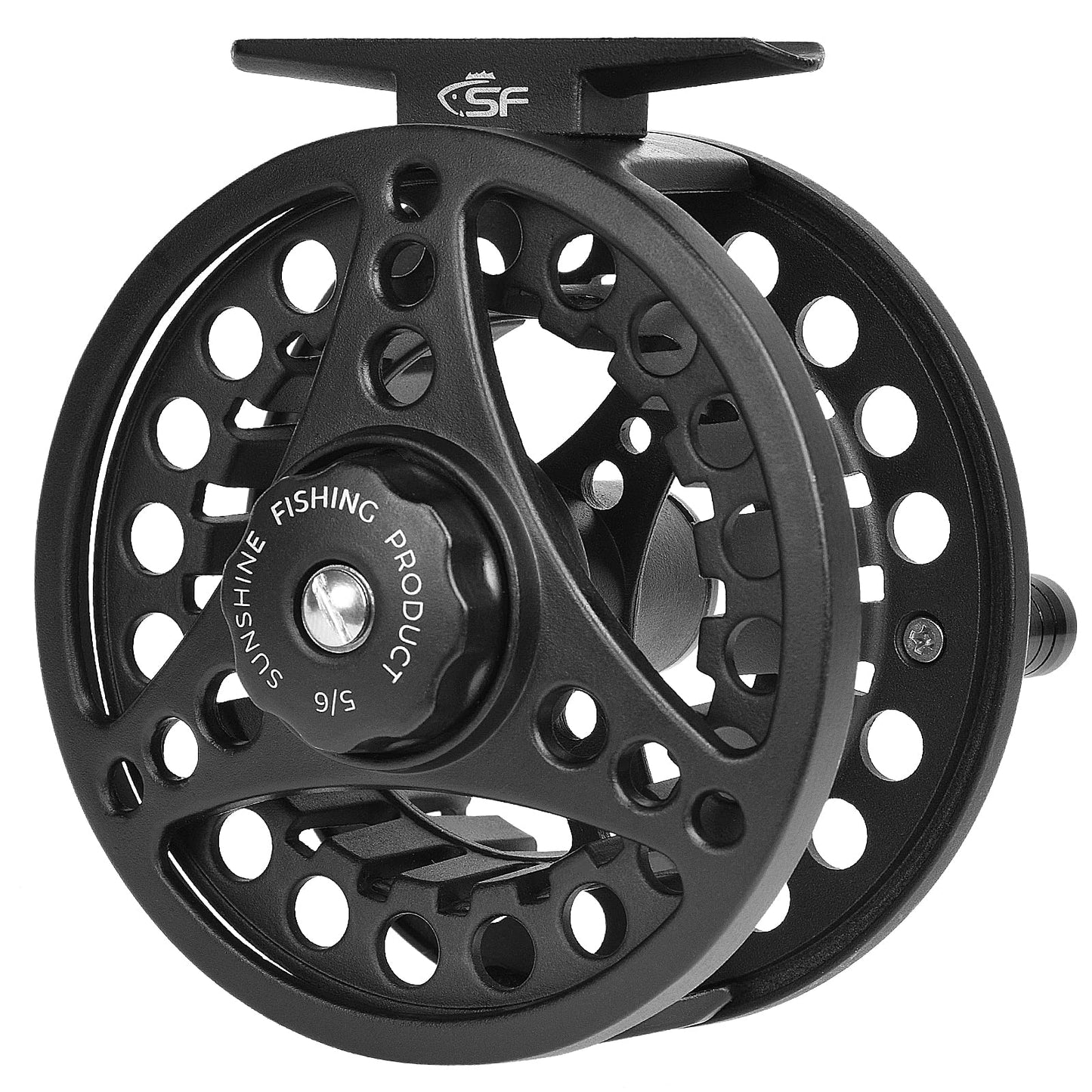 SF Large Arbor Fly Fishing Reel with Aluminum Alloy Body 5/6wt Die-Cast Fly Reel Matt Black