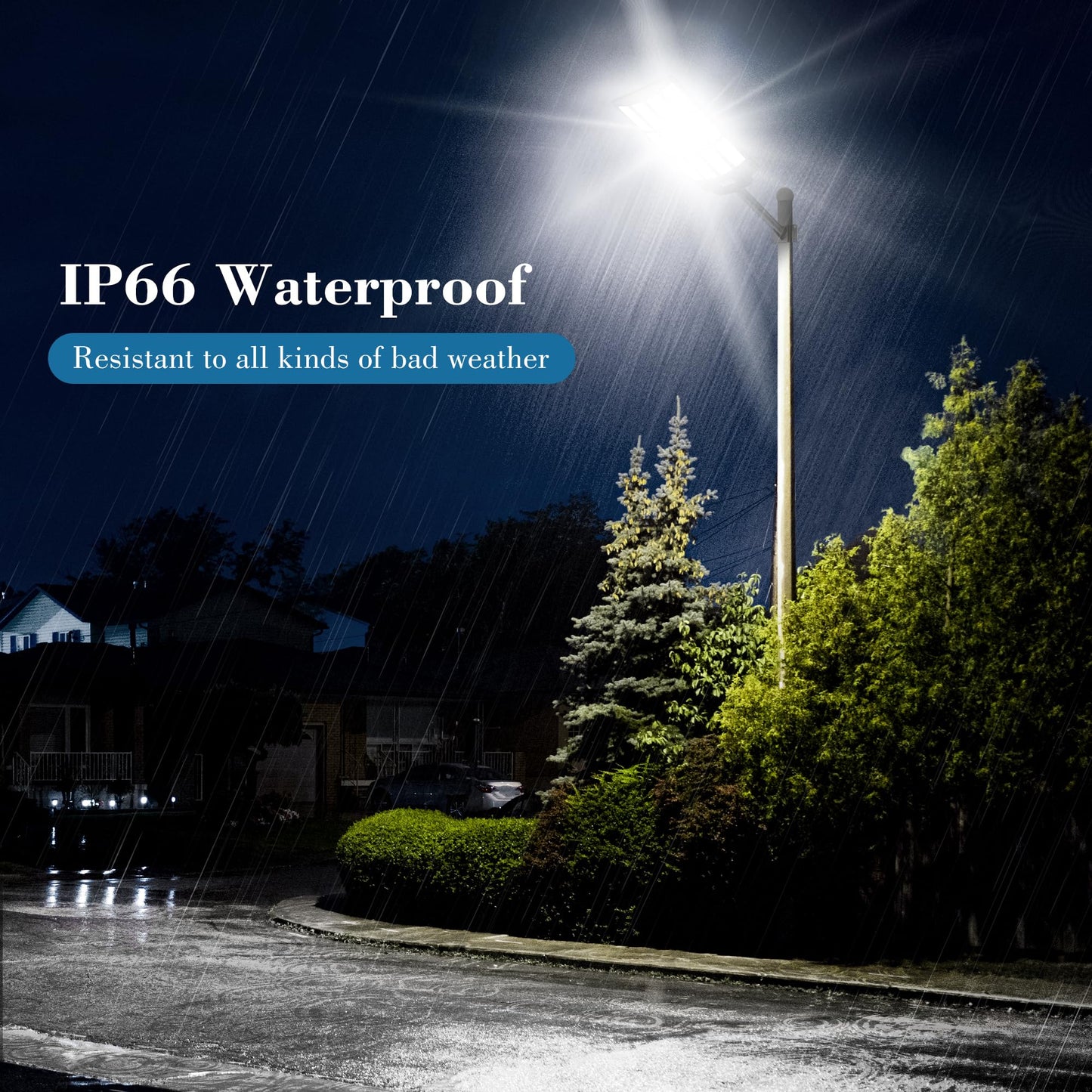 OKPRO 15000W Solar Street Light, 7000K Solar Lights Outdoor Waterproof Motion Sensor, Solar Security Light IP66 Waterproof, Solar Street Lights Outdoor Dusk to Dawn for Parking Lot, Yard, Farm(2Pack)