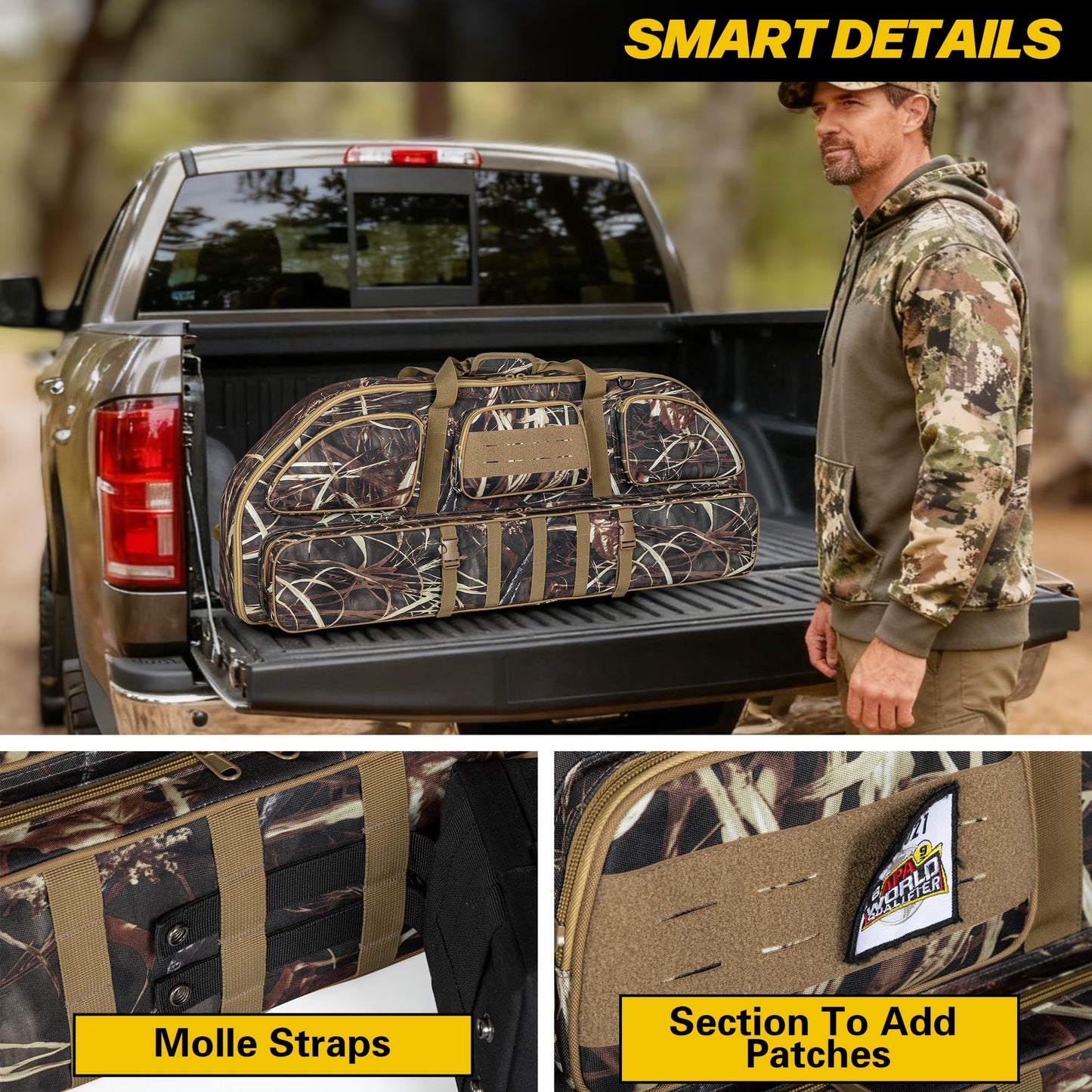 Smasrob Soft Bow Case, Compound Bow Bag with Arrow Pocket, Camouflage