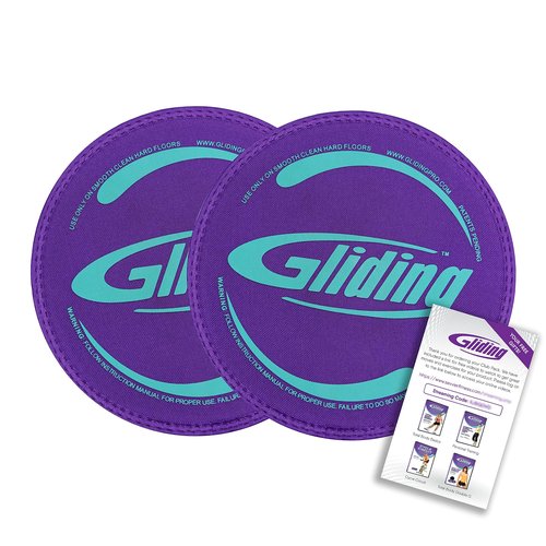 Gliding Discs for Working Out - Exercise Sliders for Hardwood Floors 1 Pair Purple, Authentic Workout Sliders Disc for Full Body Resistance Workout, Includes 4 Streaming Video Workouts