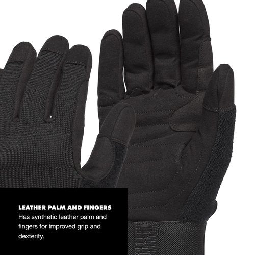 BLACK DIAMOND Men's Crag Full-Finger Rock Climbing Gloves for Belaying, Black, Large