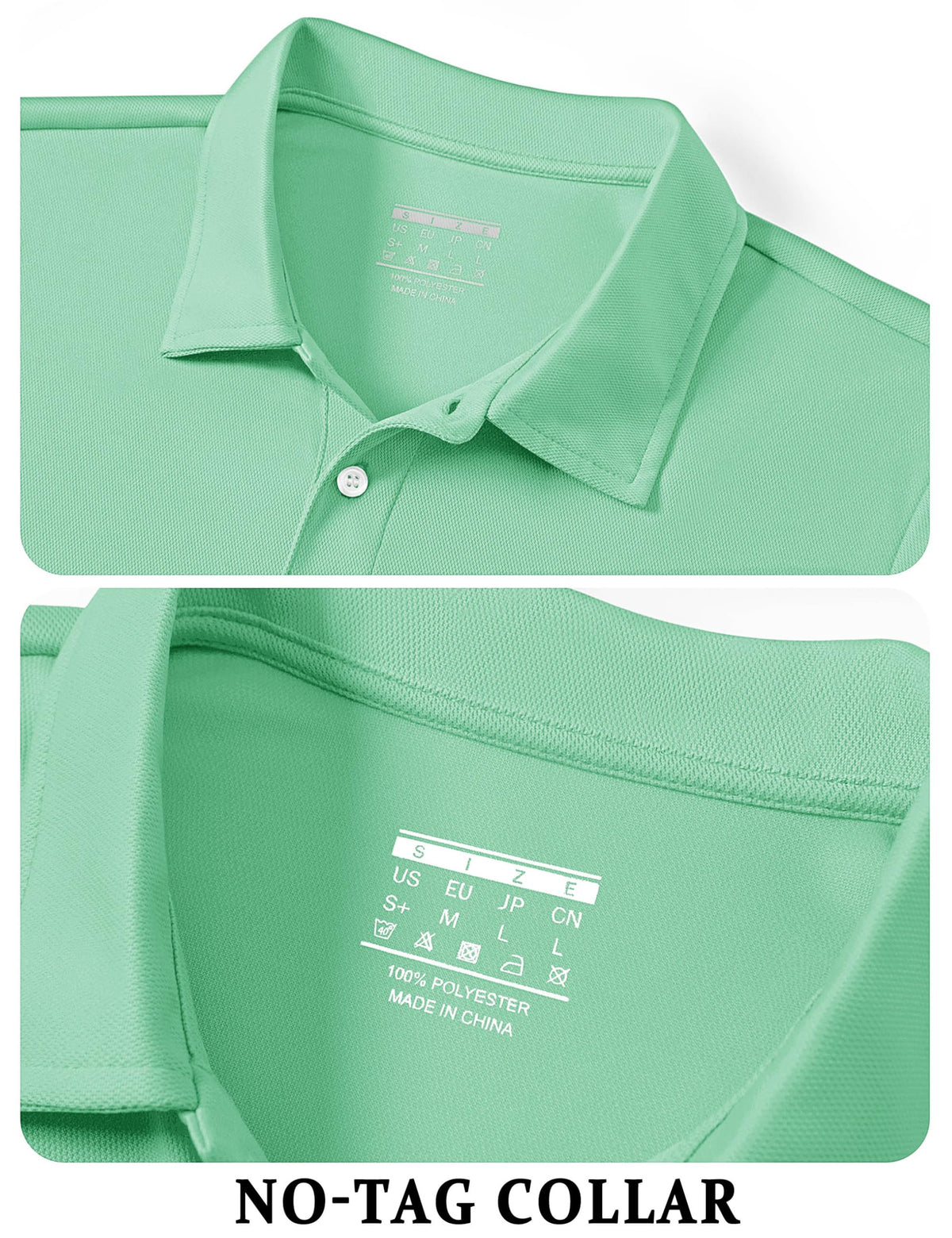TACVASEN Mens Golf Shirt Dry Fit Mens Polo Shirts Short Sleeve Performance Golf Polos for Men with Collar Work Shirts Mint Green, S