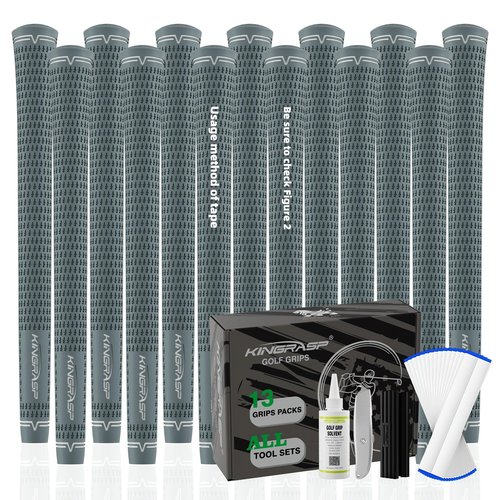 KINGRASP Golf Grips, Standard/MidSize 5 Colors for Choice, Rubber Golf Club Grips Golf Grips Kit